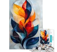 1000 Piece Jigsaw Abstract Floral Art Peaceful Focus Building Play Quality Cut Consistent Shape Delightful Brain Fun for Leisure Hours (Size 38x26cm)