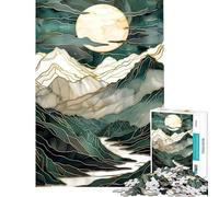 1000 Piece Jigsaw Abstract Mountain Art Peaceful Focus Building Play Quality Cut Consistent Shape Delightful Brain Fun for Leisure Hours (Size 38x52cm)