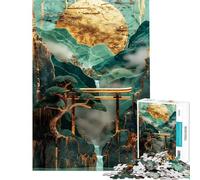 1000 Piece Jigsaw Abstract Mountain Japan Peaceful Focus Building Play Quality Cut Consistent Shape Delightful Brain Fun for Leisure Hours (Size 38x52cm)