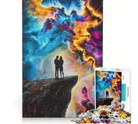 1000 Piece Jigsaw Abstract Nebula Gazing, Hands-on Game, Train Your Brain And Hands, with Fully Interlocking Randomly Shaped Pieces 50x75cm