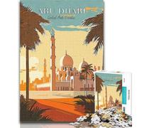 1000 Piece Jigsaw Abu Dhabi Travel Jigsaw Puzzles for Adults,is Ideal As A Gift for The Whole Family Suitable for And 14 26x38cm