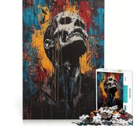 1000 Piece Jigsaw Agony And Awakening Contemporary Expressionist Artwork, Hands-on Game, Train Your Brain And Hands, with Fully Interlocking Randomly Shaped Pieces 38x52cm