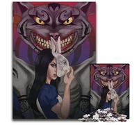 1000 Piece Jigsaw Alice And The Cheshire Cat Impossible Jigsaw Puzzles for Adults DIY Home Decor Gift Brain Teaser Game 1000 PCS(38x26cm)