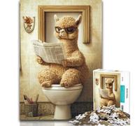 1000 Piece Jigsaw Alpaca on The Toilet Jigsaw Puzzles 1000 Pieces for Adults Teens,for Age 14+ Impossible Game Best Gift for Adults And Teenagers 75x50cm