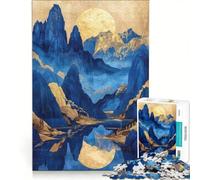 1000 Piece Jigsaw Amazing Gold Landscape, Hands-on Game, Train Your Brain And Hands, with Fully Interlocking Randomly Shaped Pieces 50x75cm