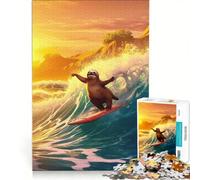1000 Piece Jigsaw Amazing Sloth Holiday Beac, Hands-on Game, Train Your Brain And Hands, with Fully Interlocking Randomly Shaped Pieces 50x75cm