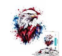 1000 Piece Jigsaw American Eagle Watercolor Art Relaxing Games Brain Intelligence Challenge Addictive Toys Gifts for Women Men Hand Speed Race (Size 38x26cm)