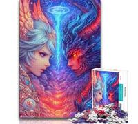 1000 Piece Jigsaw Angel Devil Anime Girl Jigsaw Puzzles for Teenagers 1000 Piece,Family Game Stress Reliever Difficult Challenge Secret Santa Gifts (38x26cm)