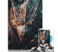 1000 Piece Jigsaw Angry Dragon Jigsaw Puzzles for Adults 1000,for Is Ideal As A Gift for The Whole Family for And 14 Years Old 26x38cm