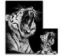 1000 Piece Jigsaw Angry Wild Tiger Head Puzzles for Adults Relaxing Entertainment Home Decor 1000 PCS(38x26cm)