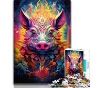 1000 Piece Jigsaw Animal Art Pig 1000 Pieces Jigsaw Puzzle For Adults Teens,Toy Intellectual Game Artists Collection, Fine Art 26x38cm