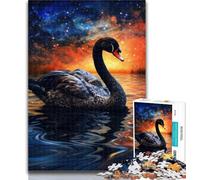 1000 Piece Jigsaw Animal Black Swan Jigsaw Puzzles for Teenagers 1000 Pieces,Relax Games Is Ideal As A Gift for The Whole Family 26x38cm