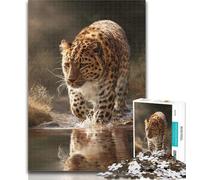 1000 Piece Jigsaw Animal Cheetah Adult Puzzles 1000 Pieces,Toys Educational Games Stress Relieving Wishlist with Santa Claus 26x38cm