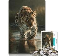 1000 Piece Jigsaw Animal Cheetah Puzzles 1000 Pieces for Teenagers,Stress Reliever Difficult Challenge Enhance Love between Couples (50x75cm)