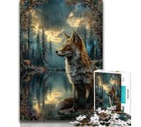 1000 Piece Jigsaw Animal Fox Art Jigsaw Puzzles for Teenagers 1000 Pieces,Staycation Kill Time Enhance Love between Couples 26x38cm
