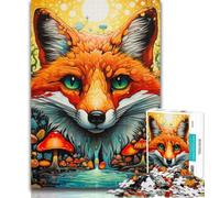 1000 Piece Jigsaw Animal Foxes Jigsaw Puzzles 1000 Pieces for Adults Teens,Toys Educational Games Stress Relieving Artists Collection, Fine Art 26x38cm
