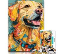 1000 Piece Jigsaw Animal Golden Retriever 1000 Pieces Jigsaw Puzzles For Teens And Adults,Toys Educational Games Stress Relieving Enhance Love between Couples 26x38cm
