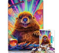 1000 Piece Jigsaw Animal Guinea Pigs Adult Puzzles 1000 Pieces,Toys Educational Games Stress Relieving Wishlist with Santa Claus 75x50cm