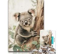 1000 Piece Jigsaw Animal Koala Jigsaw Puzzles for Teenagers 1000 Pieces,Challenging Game And Family Play Secret Santa Gifts 26x38cm