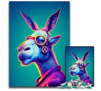 1000 Piece Jigsaw Animal Portrait Donkey Jigsaw Puzzles Adult Game Gift Family Interactive Game Brain Challenge Gift 1000 PCS(75x50cm)