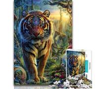1000 Piece Jigsaw Animal Tiger Art Adult Puzzles 1000 Pieces,Toys Educational Games Stress Relieving Enhance Love between Couples 50x75cm