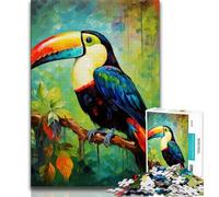 1000 Piece Jigsaw Animal Toucans 1000 Piece Jigsaw Puzzles for Adults & Teens,with Matching Poster And Trivia Sheet for Age 14 (38x26cm)