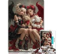 1000 Piece Jigsaw Anime Evil Girl 1000 Piece Jigsaw Puzzles for Adults,Toys Educational Games Stress Relieving Great Gifts And Toys 26x38cm