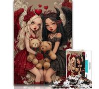 1000 Piece Jigsaw Anime Evil Girl Jigsaw Puzzles 1000 Pieces for Adults Teens,Toy Intellectual Game Artists Collection, Fine Art 26x38cm