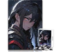 1000 Piece Jigsaw Anime Girl with Fiery Eyes Relaxing Leisure Time Activity Precision Cut Smooth Edge Play Toy Size 38x52cm