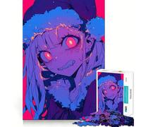 1000 Piece Jigsaw Anime Girl with Red Eyes Fine Edge Craft Logic Puzzle Play Leisure Game Time Birthday Fun Gift (38x26cm)