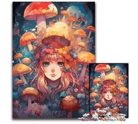 1000 Piece Jigsaw Anime Mushroom Girl Jigsaw Puzzles Adult Game Gift Family Interactive Game Brain Challenge Gift 1000 PCS(75x50cm)