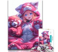 1000 Piece Jigsaw Anime Red Panda Girl Jigsaw Puzzles 1000 Pieces for Adults Teens,Toy Intellectual Game Artists Collection, Fine Art 50x75cm