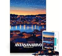1000 Piece Jigsaw Antananarivo Madagascar at Night Fine Edge Craft Logic Puzzle Play Leisure Game Time Birthday Fun Gift (50x75cm)