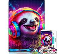 1000 Piece Jigsaw Art Animal Sloth 1000 Piece Jigsaw Puzzles for Adults,Toys Educational Games Stress Relieving Unique Home Decor And Gifts 50x75cm