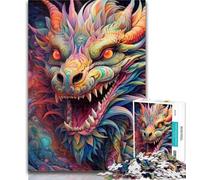 1000 Piece Jigsaw Art Flying Dragons 1000 Piece Jigsaw Puzzles for Adults & Teens,with Matching Poster And Trivia Sheet for Age 14 75x50cm