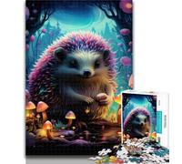 1000 Piece Jigsaw Art Hedgehog Adult Puzzles 1000 Pieces,Toys Educational Games Stress Relieving Wishlist with Santa Claus 26x38cm