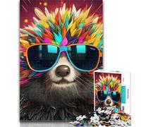 1000 Piece Jigsaw Art Hedgehog Puzzles 1000 Pieces for Teenagers,Toys Educational Games Stress Relieving Artists Collection, Fine Art 26x38cm