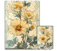 1000 Piece Jigsaw Art Nouveau Yellow Flowers Puzzles for Adults Interactive Family Game Brain Challenge Educational Toy 1000 PCS(75x50cm)