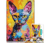 1000 Piece Jigsaw Artistic Cat Oil Painting 1000 Pieces Jigsaw Puzzles For Teens And Adults,Artistic Wall Decor & Birthday Gift Idea for Friends, Home Office 26x38cm