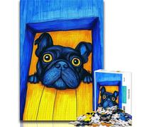 1000 Piece Jigsaw Artistic French Bulldog Jigsaw Puzzle 1000 Pieces for Teenagers,Educational Toys Is Ideal As A Gift for The Whole Family (50x75cm)