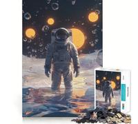 1000 Piece Jigsaw Astronaut Aqua Planet Fine Edge Craft Logic Puzzle Play Leisure Game Time Birthday Fun Gift (50x75cm)