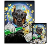 1000 Piece Jigsaw Astronaut Doberman Paper Jigsaw Puzzles for Adults Brain Teaser & Home Decor Perfect 1000 PCS(38x26cm)