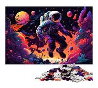 1000 Piece Jigsaw Astronaut Exploration Wooden Jigsaw Puzzles for Adults Adult Game Gift Family Interactive Game Brain Challenge Gift 50x75CM/19.68x29.52inch