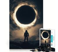 1000 Piece Jigsaw Astronaut Facing Black Hole Interstellar Black Hole Movies Fine Edge Craft Logic Puzzle Play Leisure Game Time Birthday Fun Gift (38x26cm)