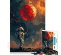 1000 Piece Jigsaw Astronaut Holding Red Balloon Fine Edge Craft Logic Puzzle Play Leisure Game Time Birthday Fun Gift (50x75cm)
