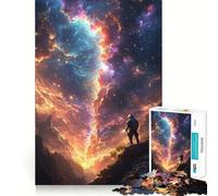 1000 Piece Jigsaw Astronaut in Galaxy Cosmic Nebula Fine Edge Craft Logic Puzzle Play Leisure Game Time Birthday Fun Gift (38x26cm)