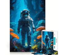 1000 Piece Jigsaw Astronaut Lost in Forest Fine Edge Craft Logic Puzzle Play Leisure Game Time Birthday Fun Gift (38x26cm)