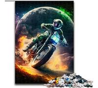 1000 Piece Jigsaw Astronaut Motorcycle Difficult Puzzles for Adults Family Interaction & Fun Gift, Vibrant Abstract Design (Size 50x75 cm)