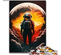 1000 Piece Jigsaw Astronaut on The Moon Wooden Jigsaw size 50x75cm Educational Activity for Cognitive Skills Cognitive Skill Improvement