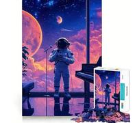 1000 Piece Jigsaw Astronaut Piano Precise Cut Art Brain Teaser Gift Leisure Time Fun Christmas Wall Art (50x75cm)